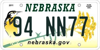 NE license plate 94NN77