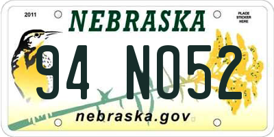 NE license plate 94NO52