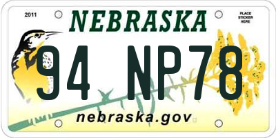 NE license plate 94NP78