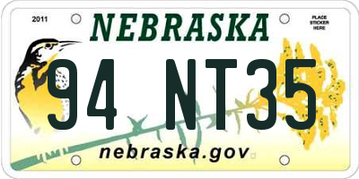 NE license plate 94NT35