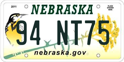 NE license plate 94NT75