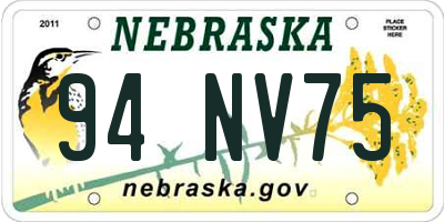 NE license plate 94NV75