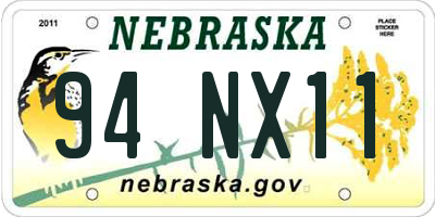 NE license plate 94NX11