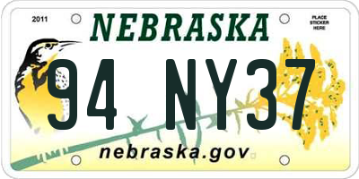 NE license plate 94NY37