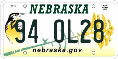 NE license plate 94OL28