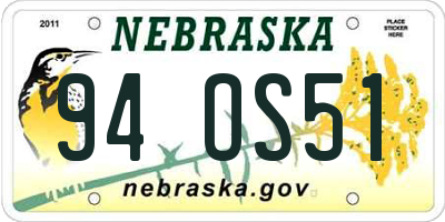 NE license plate 94OS51