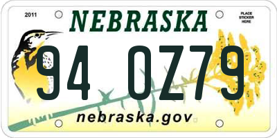 NE license plate 94OZ79