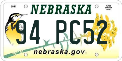 NE license plate 94PC52
