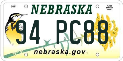 NE license plate 94PC88
