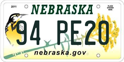 NE license plate 94PE20