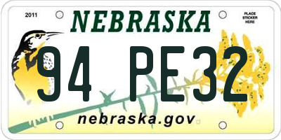 NE license plate 94PE32