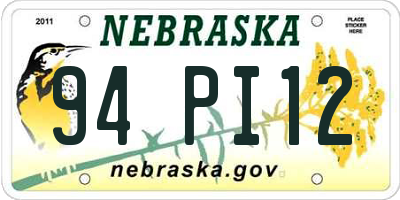 NE license plate 94PI12