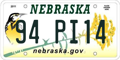 NE license plate 94PI14