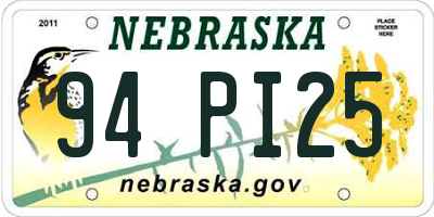 NE license plate 94PI25