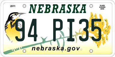 NE license plate 94PI35