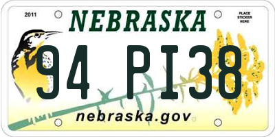 NE license plate 94PI38