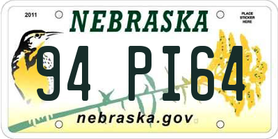 NE license plate 94PI64
