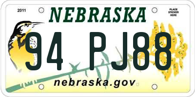 NE license plate 94PJ88