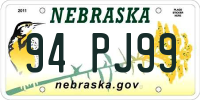NE license plate 94PJ99