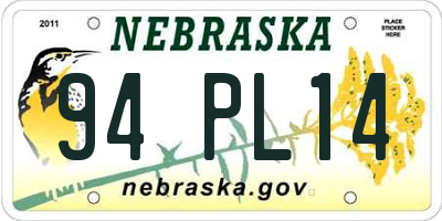 NE license plate 94PL14