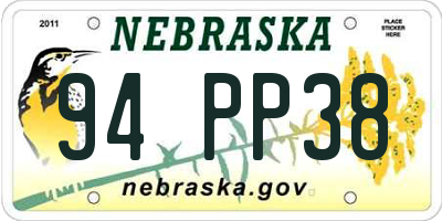 NE license plate 94PP38