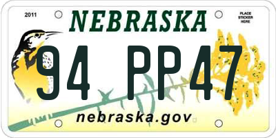 NE license plate 94PP47