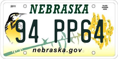 NE license plate 94PP64