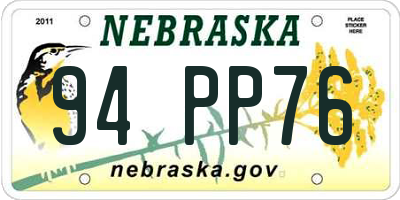 NE license plate 94PP76
