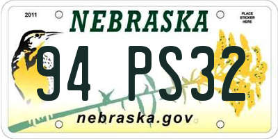 NE license plate 94PS32