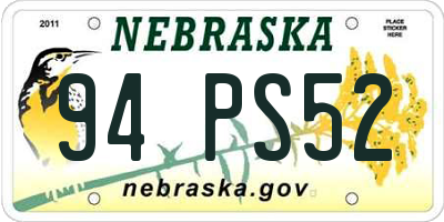 NE license plate 94PS52