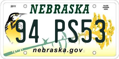 NE license plate 94PS53