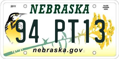 NE license plate 94PT13