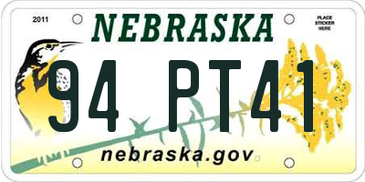 NE license plate 94PT41