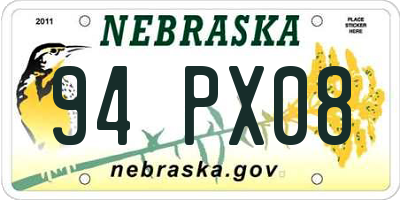 NE license plate 94PX08