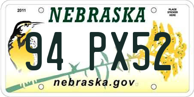 NE license plate 94PX52