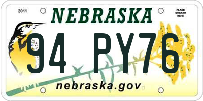 NE license plate 94PY76