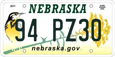 NE license plate 94PZ30