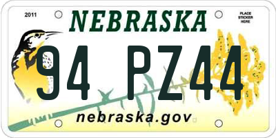 NE license plate 94PZ44