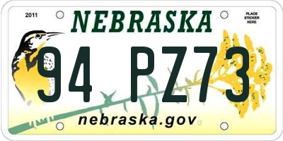 NE license plate 94PZ73