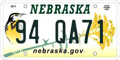 NE license plate 94QA71