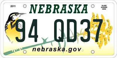 NE license plate 94QD37