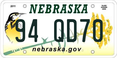 NE license plate 94QD70