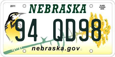 NE license plate 94QD98