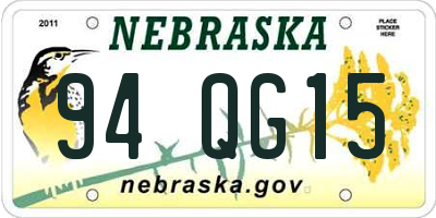 NE license plate 94QG15