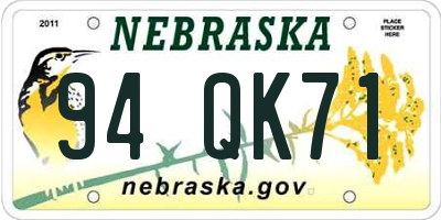 NE license plate 94QK71