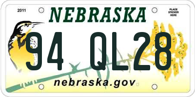 NE license plate 94QL28