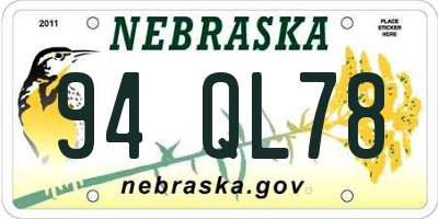 NE license plate 94QL78