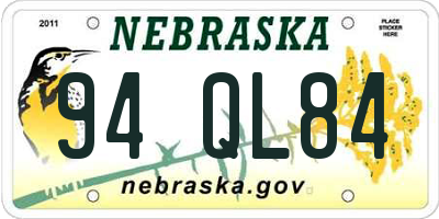 NE license plate 94QL84