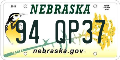 NE license plate 94QP37