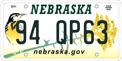 NE license plate 94QP63